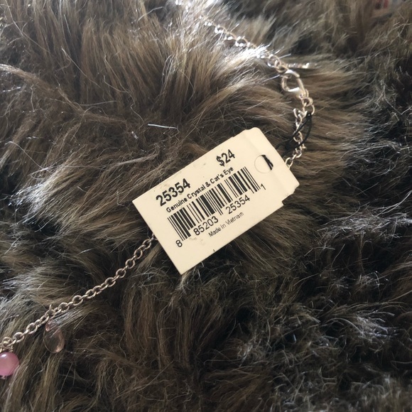 Cookie Lee genuine crystal & cat eye necklace NWT - Picture 8 of 8